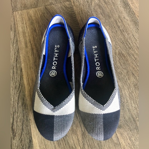 Rothy’s Captoe Black and White Woven Flats - Sz 9 - Retired Color - Picture 2 of 6